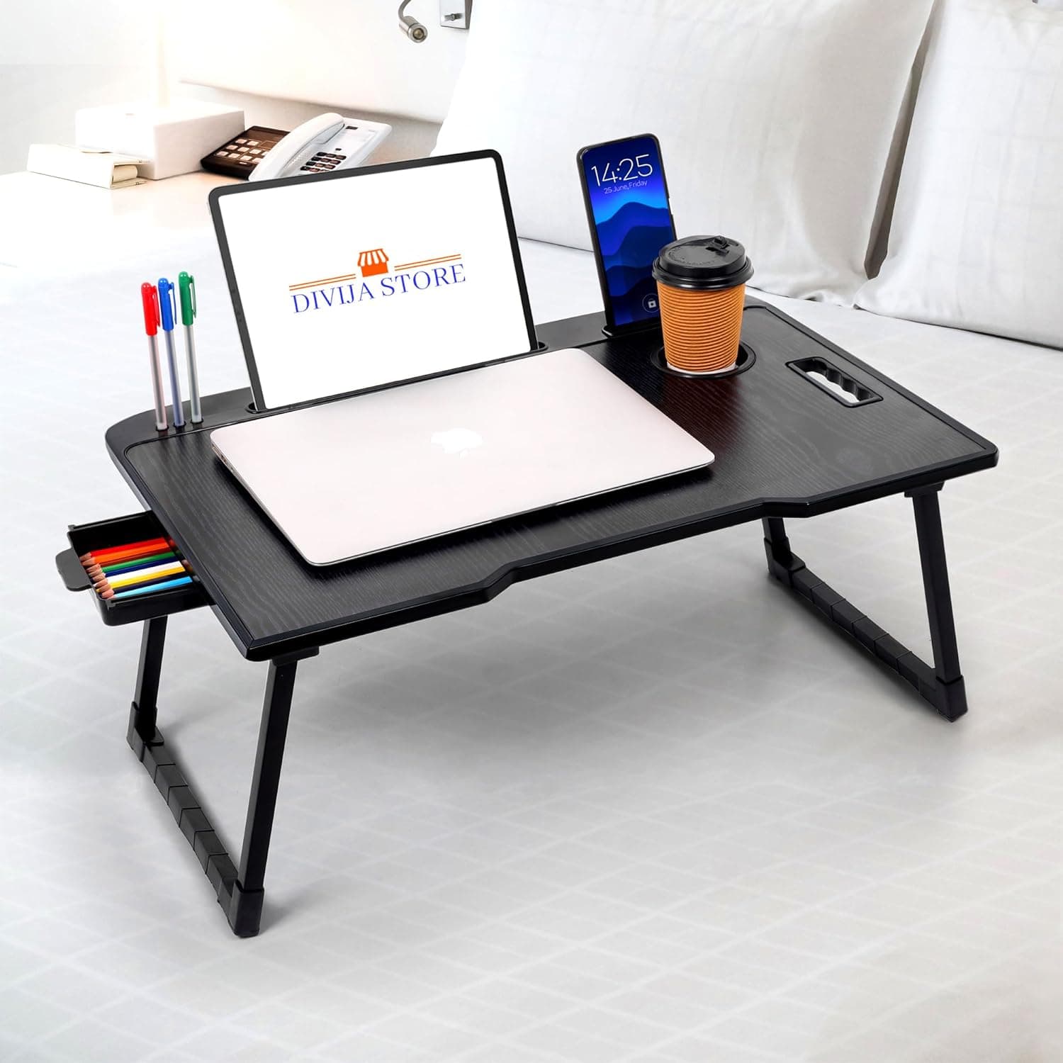 DIVIJA STORE Wood Smart Multipurpose Foldable Laptop Table