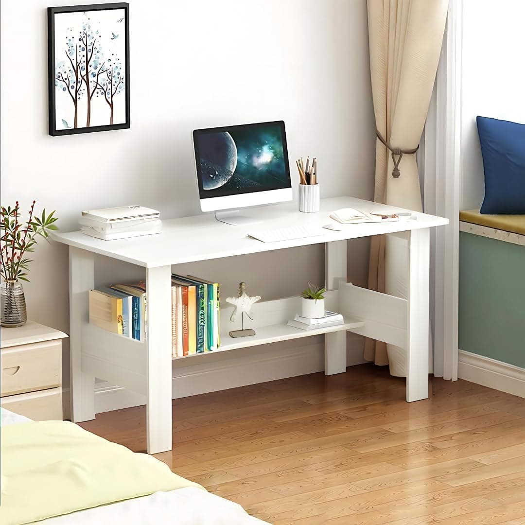 Callas Engineered Wood Computer Desk with Storage Shelf (ST-09)